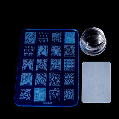 

Toponeto Clear Nail Art Silicon Head Stamping Stamper Scraper Image Plate Manicure Print