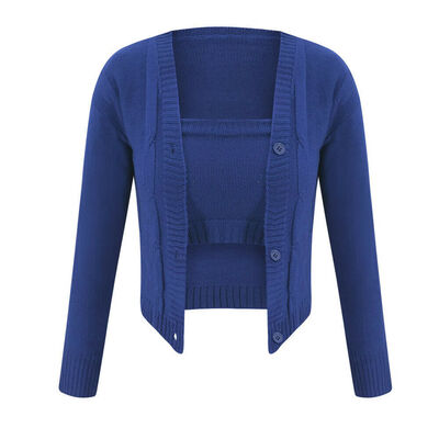 

Womens Knitted Tube Tops Coat Skirt Outfits Two Piece Bodycon Party Mini Dress