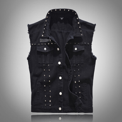 

Toponeto Mens New Fashion Denim Vest Casual Cowboy Jacket In Shoulder Blouse