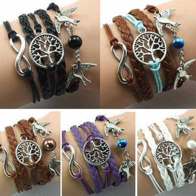 

Bangle Bracelet Tree of life copper Bracelets Lover Birds Bead Personalized Bracelet