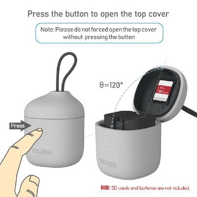 

TELESIN 3 In 1 Multifunctional Camera Battery Charger Kit Set with 2 Pcs Batteries with SD Card Reader & Storage Carrying Function