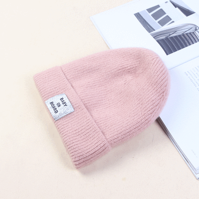 

Fallwinter new letter labeling wool hat casual cute academic style knit hat ladies padded warm hat