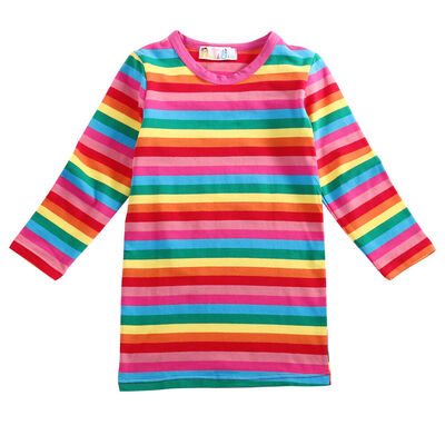 

2-7Years Rainbow girl dresses Summer children long sleeve clothes Skirt