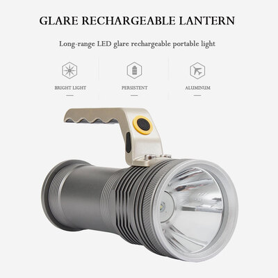 

Long-range LED glare rechargeable portable light