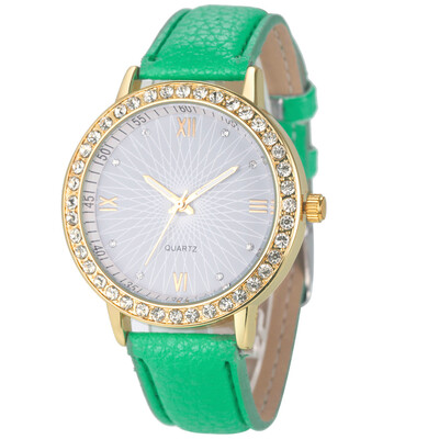 

〖Follure〗Fashion Women Diamond Analog Leather Quartz Wrist Watch Watches Black