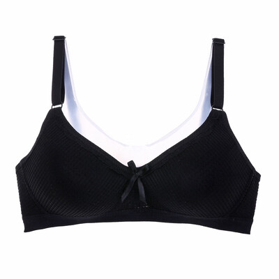 

1pc Teen Girls Underwear Soft Padded Cotton Soild Triangle Plaid Comfort Mesh Bra for Young Girls Small Training Bra
