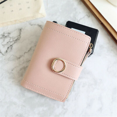 

2019 New Style Hot Fashion Women Lady PU Leather Zipper Clutch Wallet Short Solid Hasp Holder Purse MinI Wallets