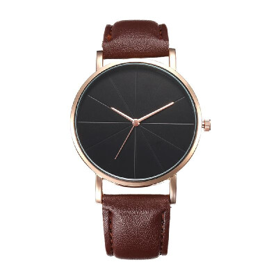 

Women Fashion Super Simple PU Leather Band Watch Lady Alloy Case Quartz Wrist Watch