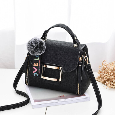 

Cross body bag trend plush simple wild pu leather small square bag shoulder portable handbag