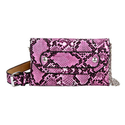 

Snake Print Chain Shoulder Women Waist Fanny Belt Packs Leather Chest Bags