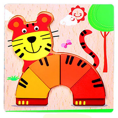 

Gotoamei Kids Jigsaw Hand Grasping Puzzle Board Cartoon Wood Three-Dimensional Puzzle Toy