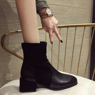 

Martin Boots&Girls Brilliant Wind Slim Boots in Autumn Stitching Beautiful Motorcycle Shoes with Thick Stitches
