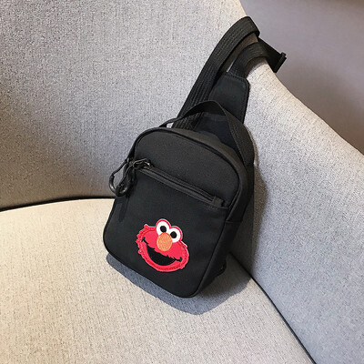 

2019 new wave Korean version of the personality canvas chest bag ins fashion casual simple Messenger bag waist bag small bag female