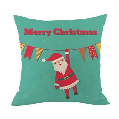 

Siaonvr Santa Claus Linen Christmas Pillow Case Sofa Car Cushion Cover Home Decor