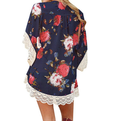 

Toponeto New Women Fashion Summer Kimono Cardigan Plus Size Shawl Blouses