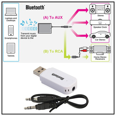 

〖Follure〗35mm Wireless Bluetooth 21 EDR USB AUX Audio Music Receiver Adapter
