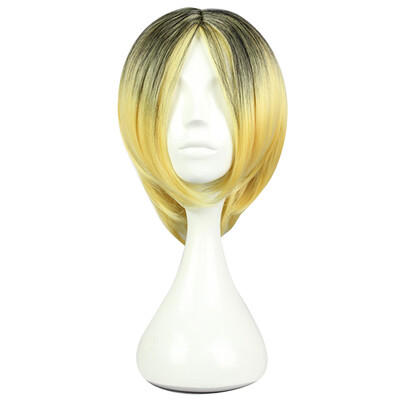 

Haikyuu Gradient Flaxen Wigs Hair Cosplay for Volleyball Club Nekoma Kozume Kenma Figure