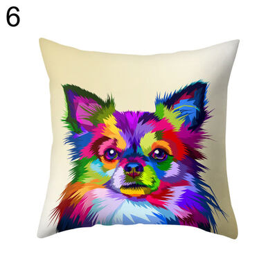 

Colorful Cat Lion Giraffe Owl Pillow Case Cushion Cover Sofa Bed Car Cafe Decor