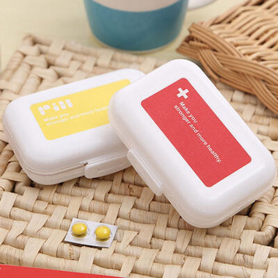 

Greensen 2 Pcs 8 Compartment Compact Structure Medicine Dispenser Case Pill Box Organizer for Travelling