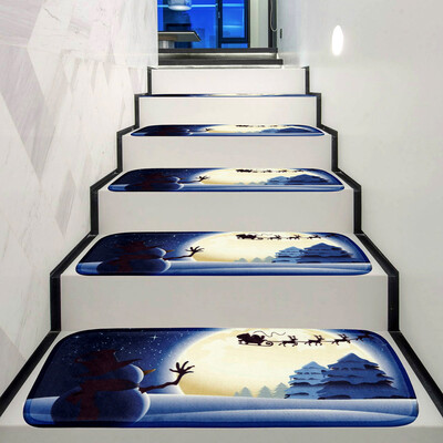 

Gobestart Christmas Decoration 1Set Non-Slip Coral Fleece Resistant Carpet Stair