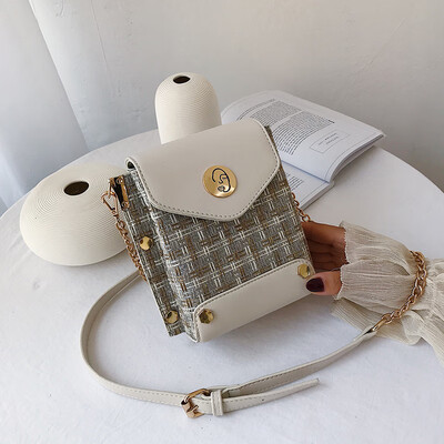 

Summer ins super fire woven bag female 2019 new Korean version of the wild single shoulder slung fashion chain small square bag