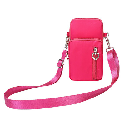 

Women Messenger Bag Wallet Handbag Phone Pouch Case Zipper Casual Nylon Solid Color Vertical Shoulder Bag 10
