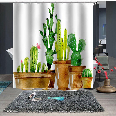 

Gobestart Popular Waterproof Shower Curtain With 12 Hooks Printed Bathroom 180x180cm