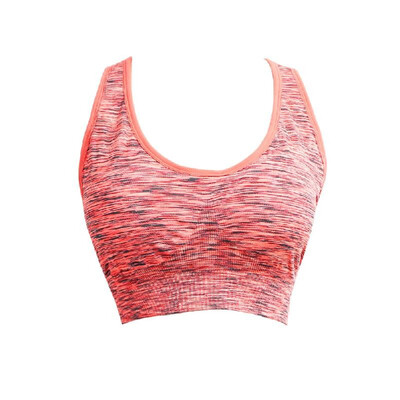 

Women Fitness Yoga Sports Bra Contrast Padded Wire Free Seamless Push Up Running Gym Racerback Vest Top Bra
