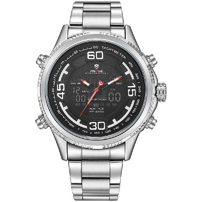 

WEIDE WH6306 Quartz Digital Electronic Watch Three Sub-Dials Dual Time Week Second Minute Hour Display 3ATM Waterproof Timer Busin