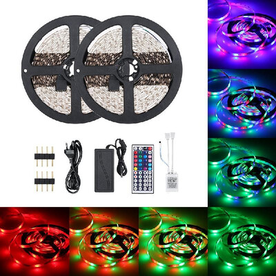 

DC12V 48W 10 Meters 600 LED RGB Strip Light with IR 44 Keys Remote Control Controller Cuttable Supported Automatic Colors Changing