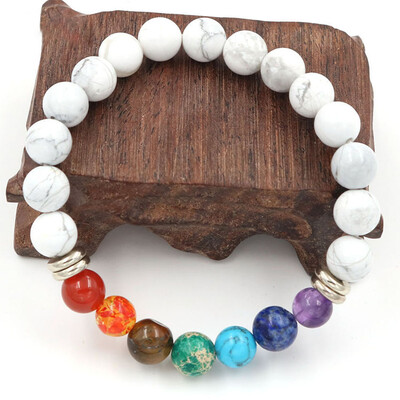 

Chakra Bracelet Natural Stone Beads Energy Bracelets Bangles Essential Oil Diffuser Jewelry For Women Men