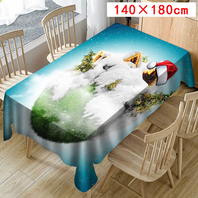 

Tailored Christmas Tablecloth Print Rectangle Table Cover Holiday Party Home Decor