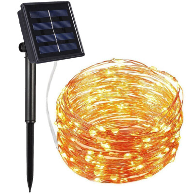 

Gobestart 200Led Outdoor Solar Powered Copper Wire Light String Fairy Party Decor