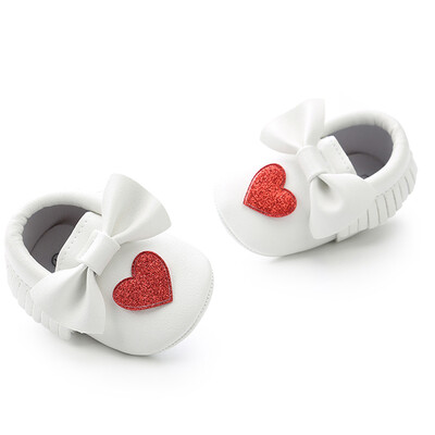 

Newborn Infant Baby Girl Bowknot Love Shape Shoes Soft Sole Anti-slip Sneakers