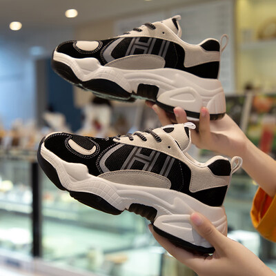

Dad shoes&girls breathable thick soled sneakers in autumn black casual ins trendy shoes