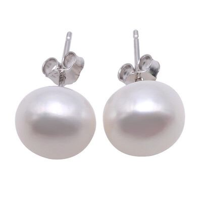 

YIAILI 10-11mm freshwater pearl earrings silver ear needle 8096