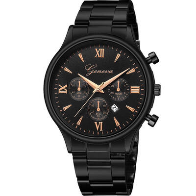 

GENEVA Watch men Stainless Steel Analog Quartz Wristwatch Ladies Female Fashion Minimalist Silver Hot Sale Watches