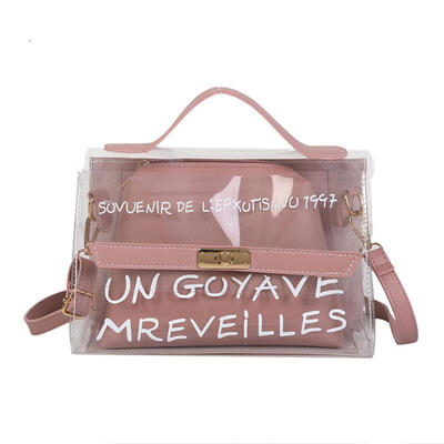 

Transparent Letter Print Shoulder Handbags Women Small Clutch Crossbody Bag