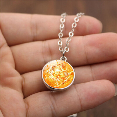 

Universe Milky Way Galaxy Planet Art Necklace for Sweater Birthday Gift