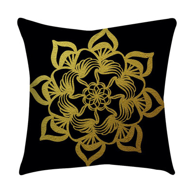 

〖Follure〗Rose Black Gold Cushion Cover Square Pillowcase Home Decoratio