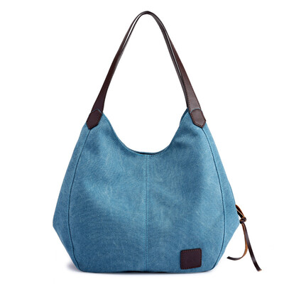 

New Fashion Casual Lady Canvas Women Solid Big Handbag Large Capacity Top-handle Bags Hobos High Quality Female Shoulder Bag