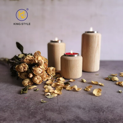 

Solid wood Nordic candle holder modern minimalist candle