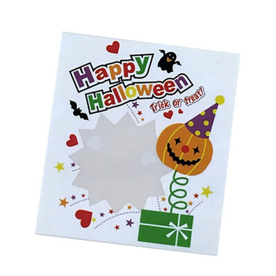 

100 Pcs Halloween Yellow Pumpkin Pattern Gift Bag Plastic Eco-friendly DIY Candy Cookies Birthday Party Craft Bags Packaging Bag