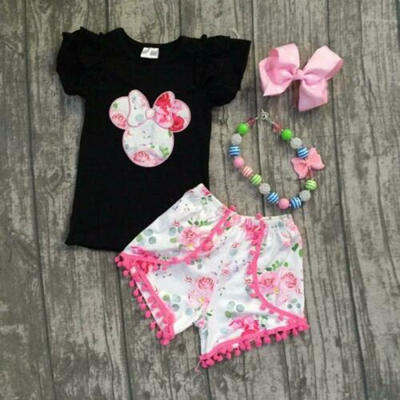 

Toddler Kids Baby Girl Summer Outfit Clothes Shirt TopsShorts Pants Set 2PCS