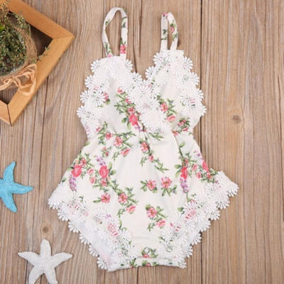 

Newborn Baby Kid Girls Clothes Floral Outfits Set Lace Jumpsuit Romper Playsuit