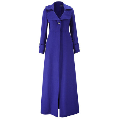 

Ladies Solid Lapel Collar Long Sleeve Jacket Winter Warm Windbreaker Formal Coat