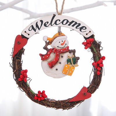 

Gobestart Christmas Doll Wreath Ornament Snowman Pendant Ornament Ceramic Christmas Toy