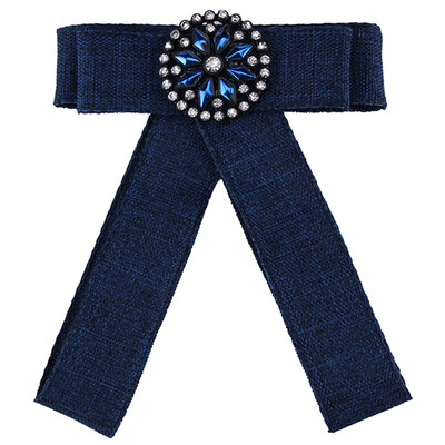 

New crystal Brooches Hot Bowknot Brooch And Shirt Bow Tie College Wind Collar Needle Ribbons Fabric Corsage accessorie