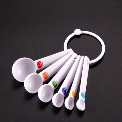 

Siaonvr White Measuring Spoon Tea Scoop Teaspoon Baking Cooking Kitchen Tool 6PC