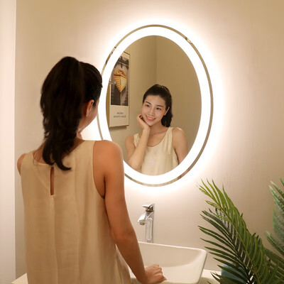 

Oval aluminum hanging mirror bathroom mirror 19005